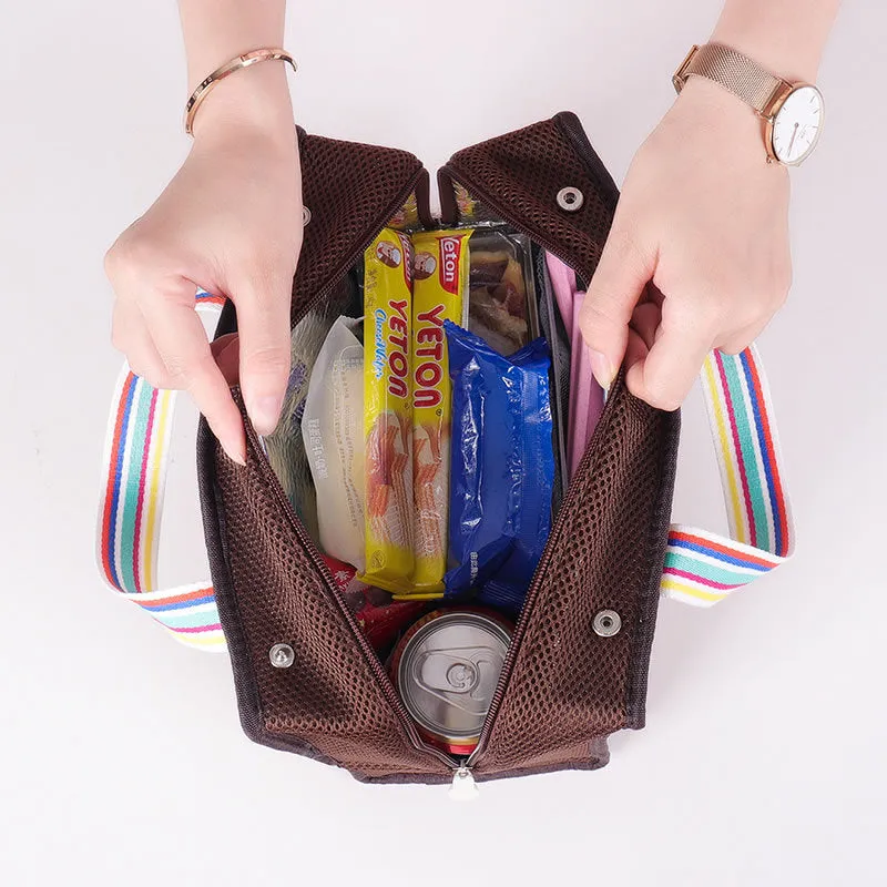 0319 Portable Insulated Lunch Storage Bag Picnic Bento Beverage Food Carrying Bag