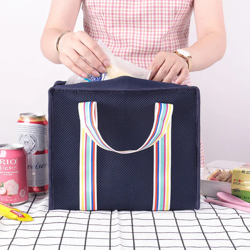 0319 Portable Insulated Lunch Storage Bag Picnic Bento Beverage Food Carrying Bag