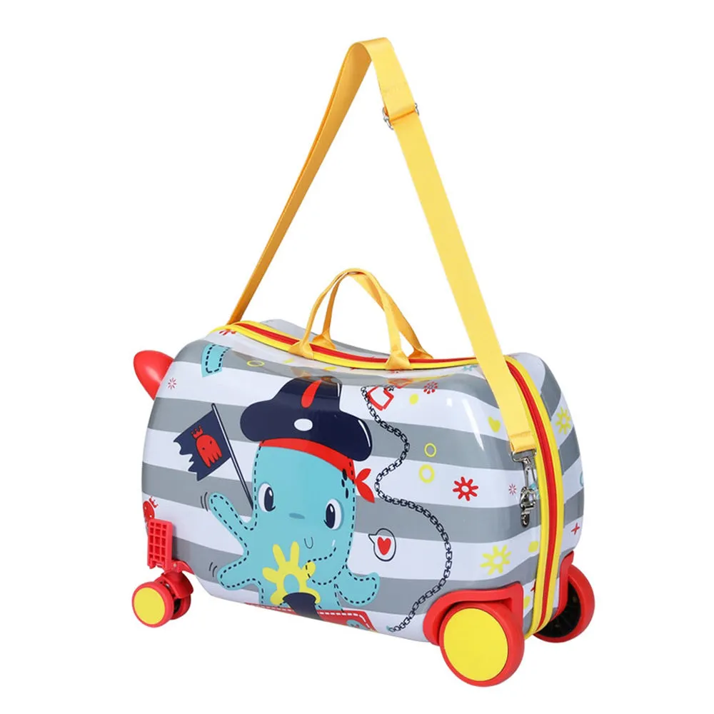 17inch Kids Ride On Luggage Children Suitcase Trolley Travel - Octopus