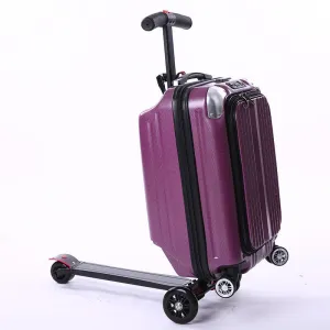 2018 Multi-Function 21 Inches Boy Scooter Suitcase Creative Pc Trolley Case 3D Extrusion Business