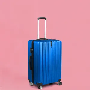 20" Luggage Suitcase Code Lock Hard Shell Travel Carry Bag Trolley - Blue