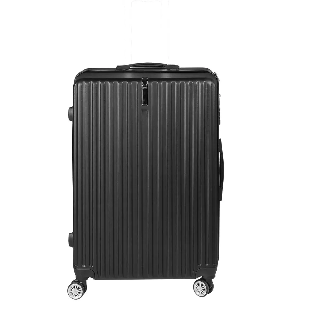 28" Luggage Suitcase Code Lock Hard Shell Travel Carry Bag Trolley - Black