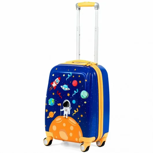 2PC Kids Luggage Set Rolling Suitcase & Backpack-Navy