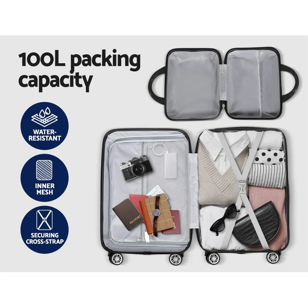 2pc Lightweight 360° Spinner Luggage Set w/TSA Lock - Wanderlite