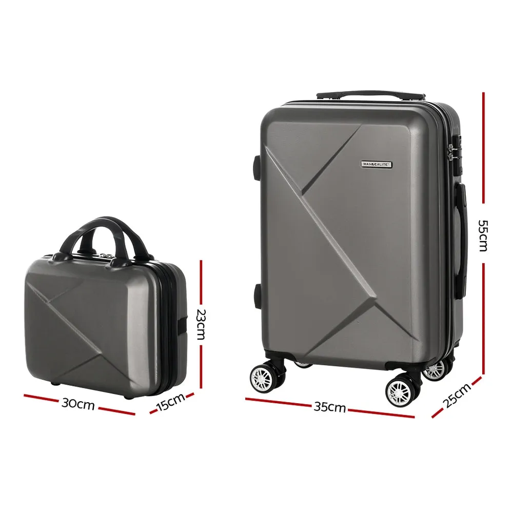 2pc Lightweight 360° Spinner Luggage Set w/TSA Lock - Wanderlite