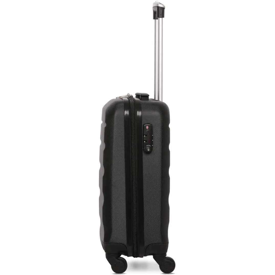 Aerolite Hard Shell Suitcase Luggage Group Travel Bundle - 2 x 21 Cabin Hand Luggage   1 x Large 29" Hold Luggage Suitcase (3 Piece Luggage Set) - Black