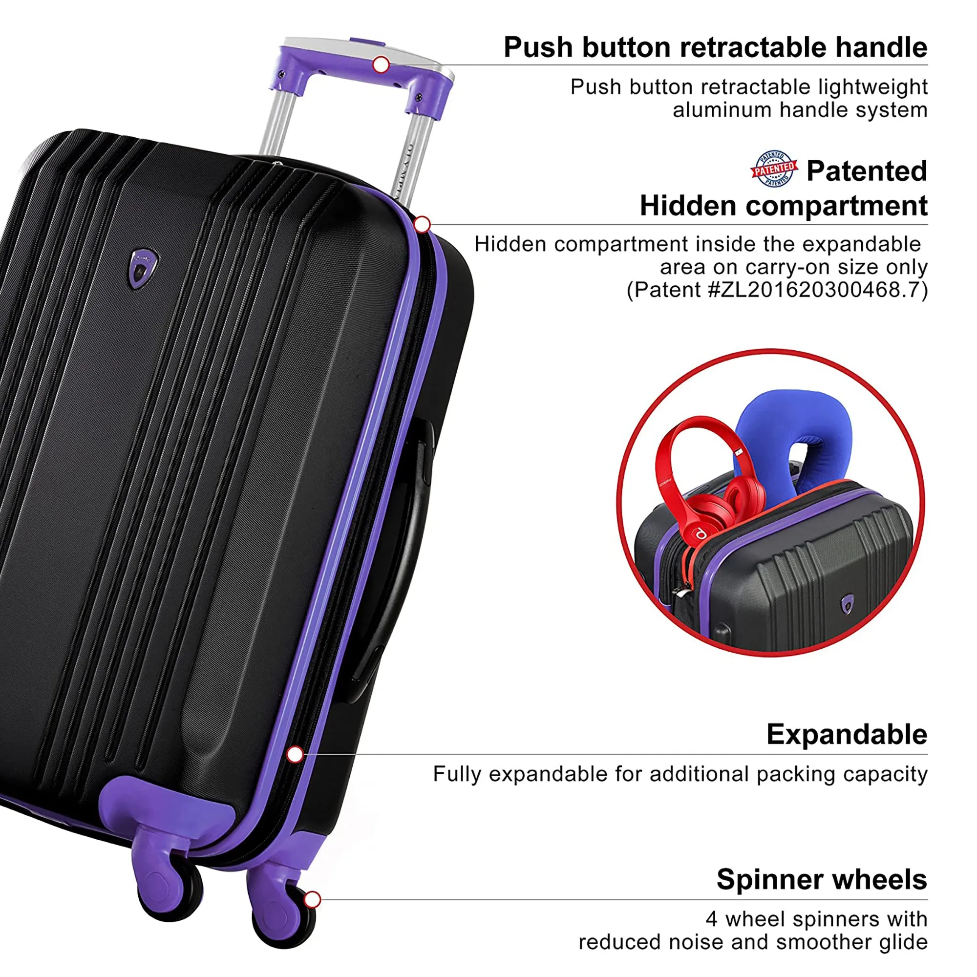 Apache II 21 Inch Expandable Carry On 4 Wheel Spinner Luggage (Open Box)