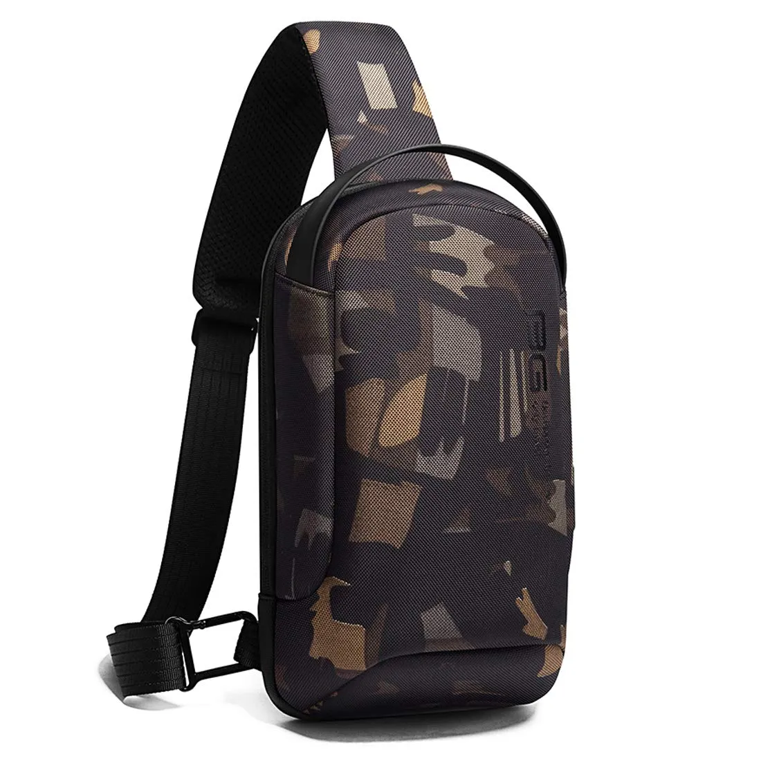 BANGE Unisex Polyester Travel Crossbody Sling Bag Chest Pack with USB Charging (Camouflage)