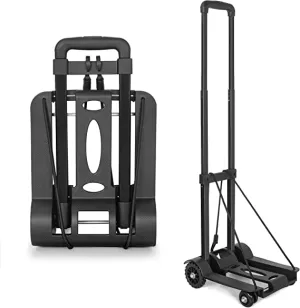 Cheston Folding Hand Trolley Cart With Wheels I Adjustable Pull Handle I Heavy Duty Utility Cart I Portable, Light Weight Platform Truck I Luggage Trolley for Goods Carrying I 50 Kg Loading I Iron ABS