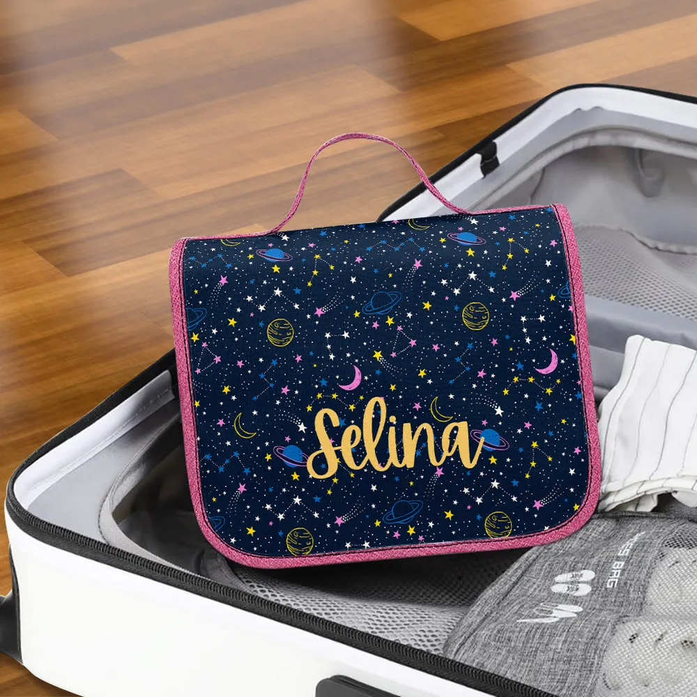 Custom Hanging Toiletry Bag Personalized Starry Sky Cosmetic Makeup Travel Organizer for Men and Women