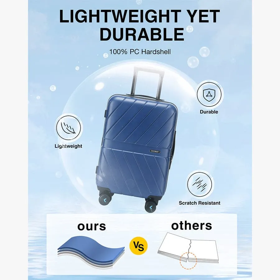 Daren 20 Inch Lightweight Hardside Carry-On Suitcase