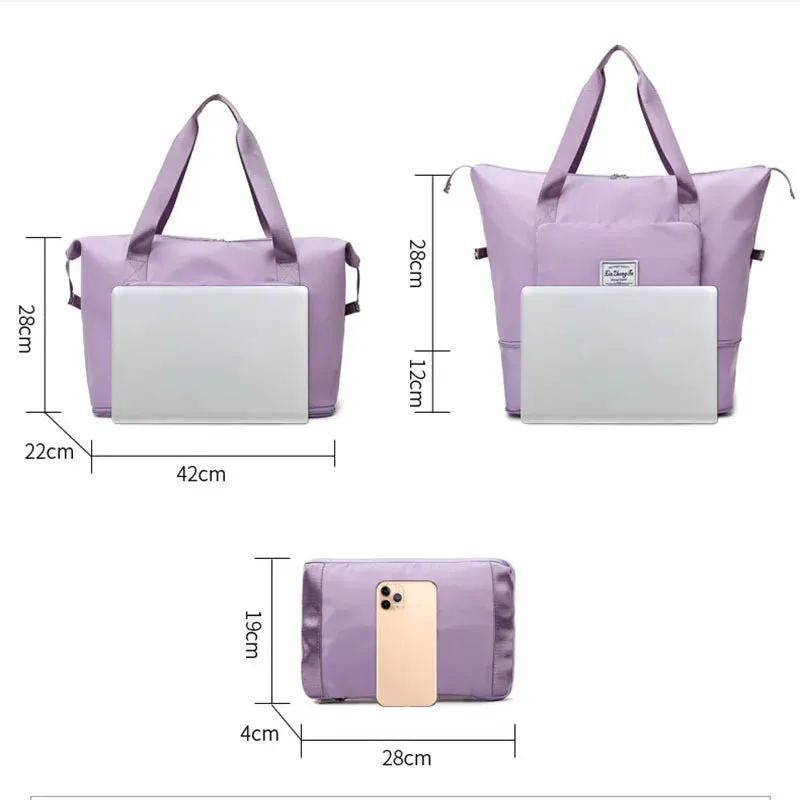 Expandable Tote Bag 1PC Foldable Large Capacity Travel Luggage Bag