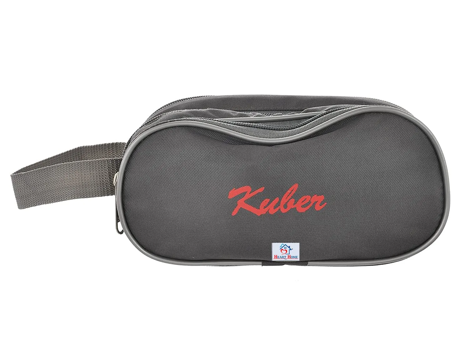 Heart Home Rexine Lightweight Travel Toiletry Bag Shaving Kit with Carrying Strap (Grey) 54HH4283.