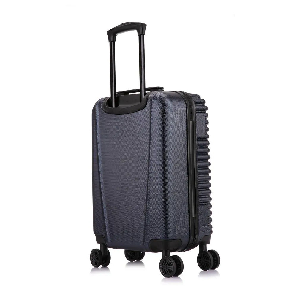 InUSA Ally Lightweight Hardside Carry On Spinner Suitcase - Navy Blue