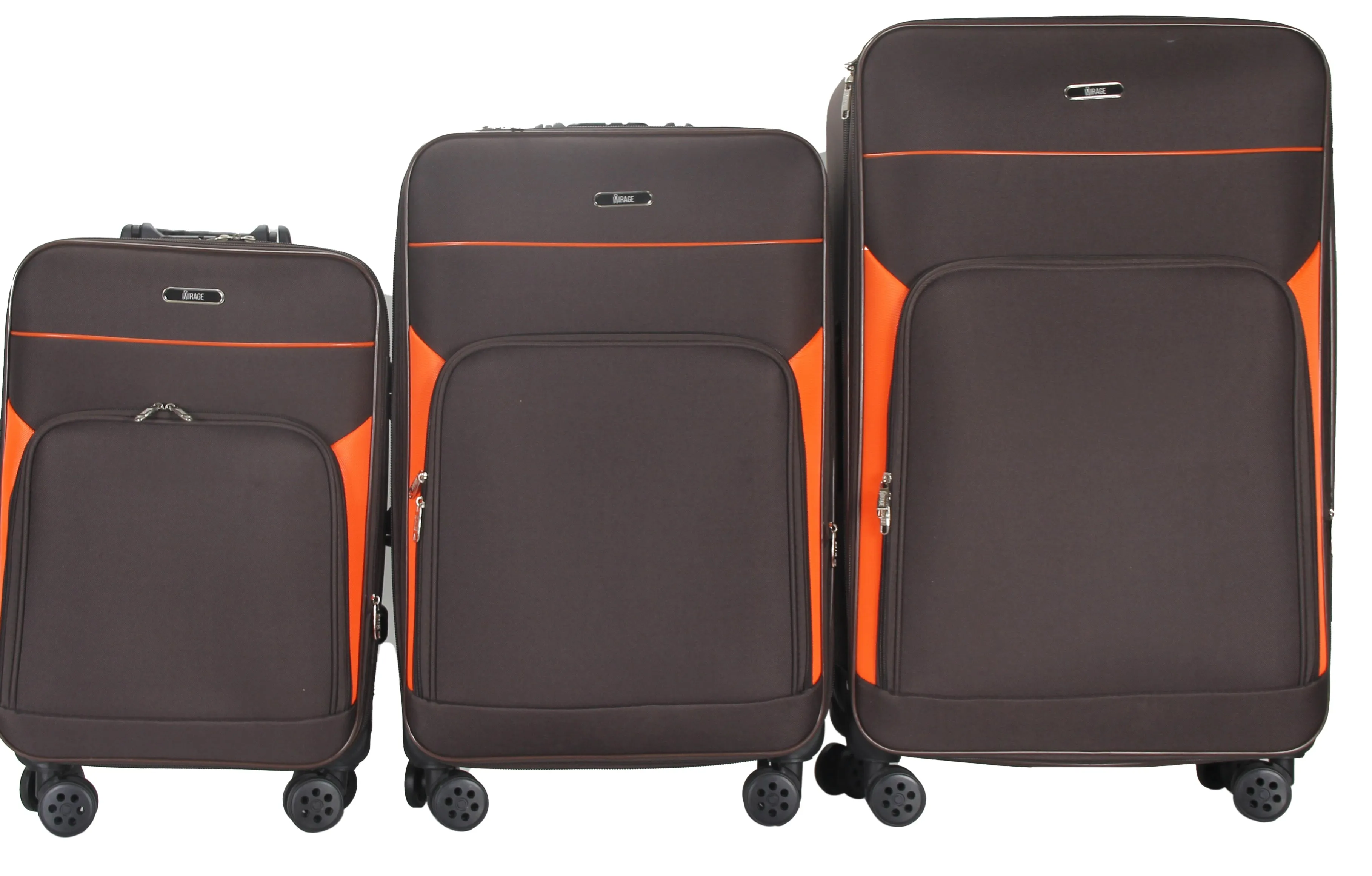 Jane Soft Shell Lightweight Expandable 360 Dual Spinning Wheels Combo Lock 28", 24", 20" 3 Piece Luggage Set