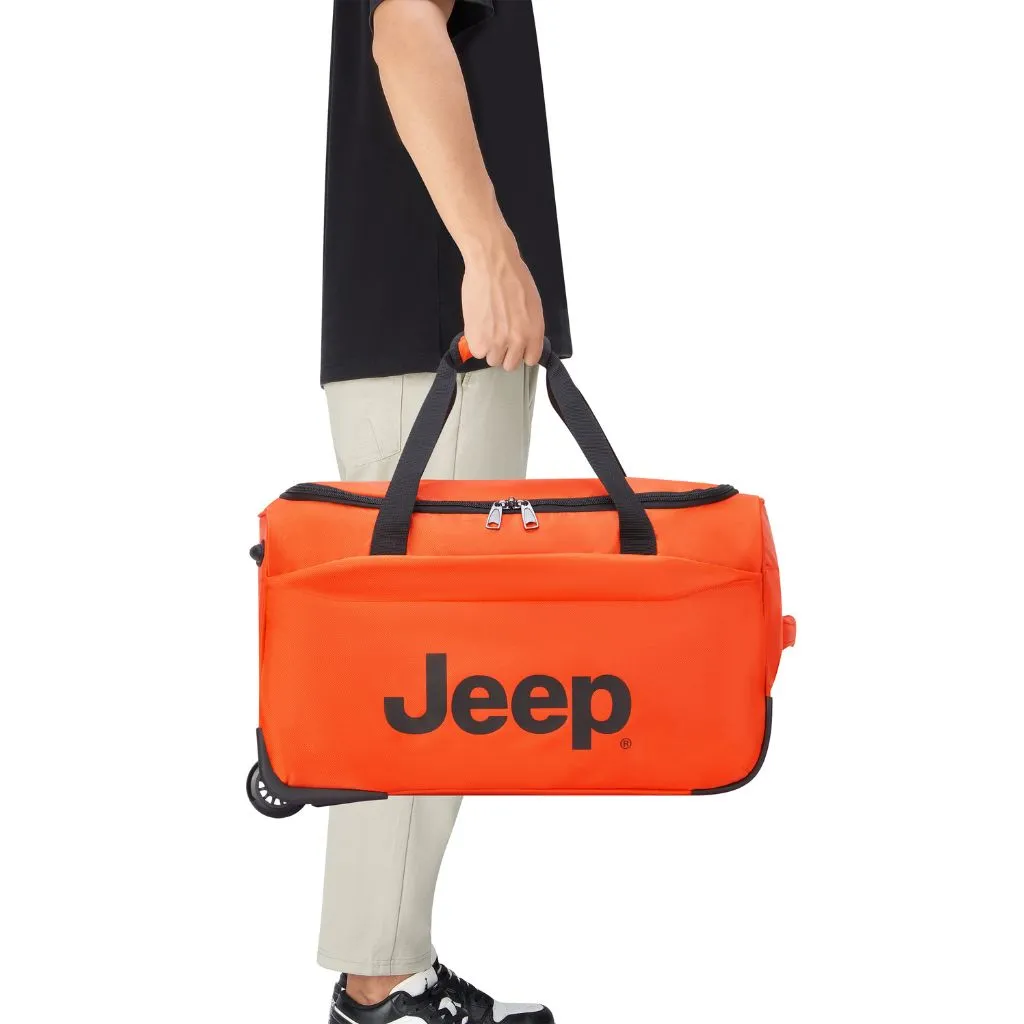 Jeep 55 cm Duel Wheel Lightweight Duffle Bag - Orange