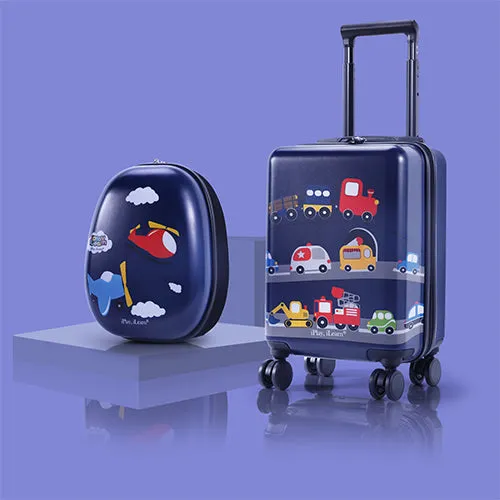 Kids' Vehicle Blue Carry On Travel Luggage Set