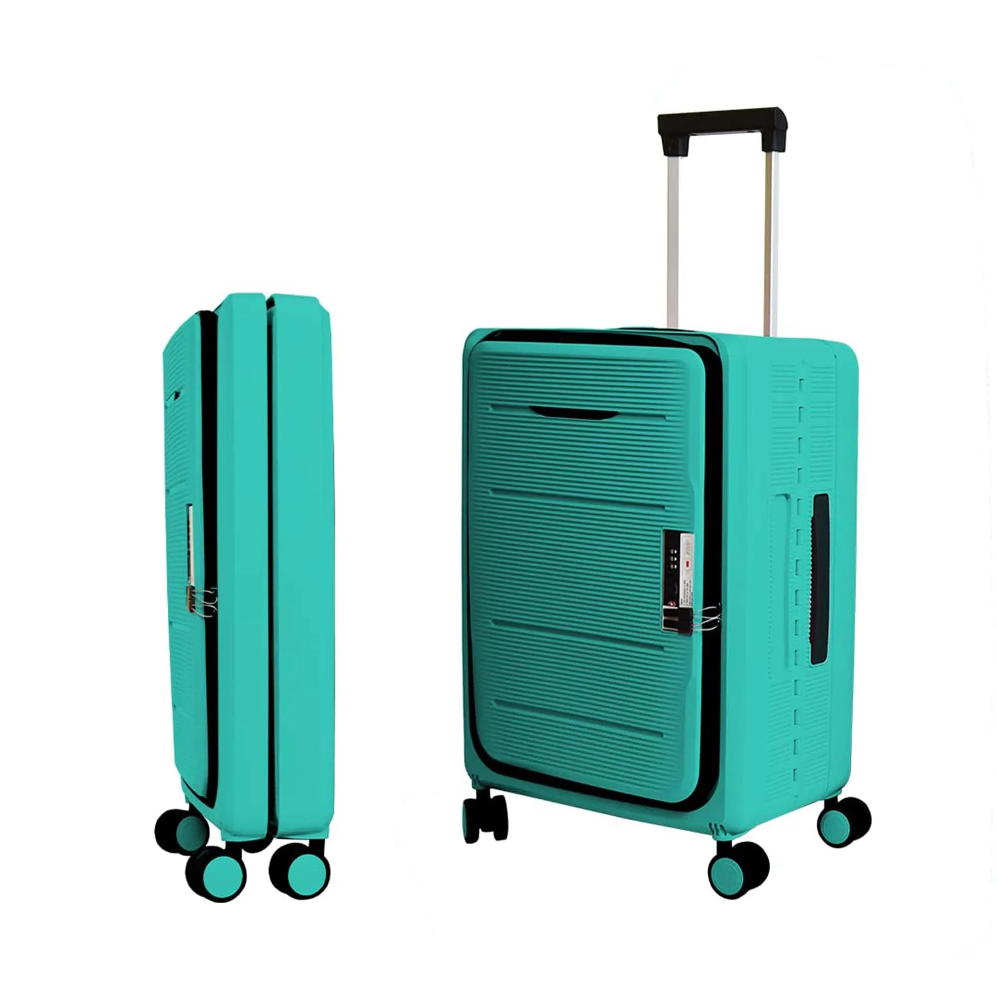 Kuber Industries 24inch Lightweight Collapsible Cabin Trolley Bags with 360 Degree Wheels | Expandable Carry-On Cabin Luggage Suitcase | Lock Foldable Bag for Travel | USHA24M-Light Mint