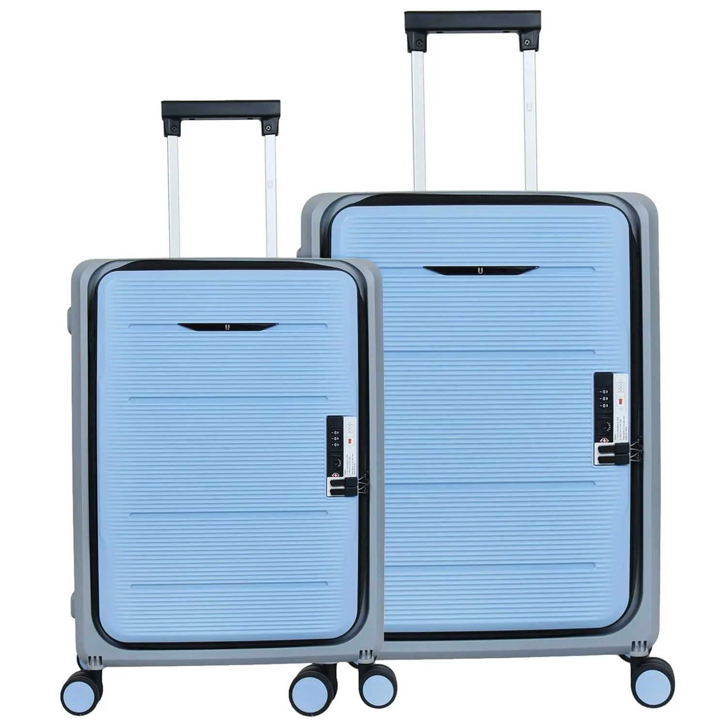 Kuber Industries Luggage Bag | Trolley Bags for Travel | Collapsible Luggage Bag | Travelling Bag | Trolley Bags for Suitcase | Lightweight Luggage Bag | 20BG-24BG Inch | Blue & Gray