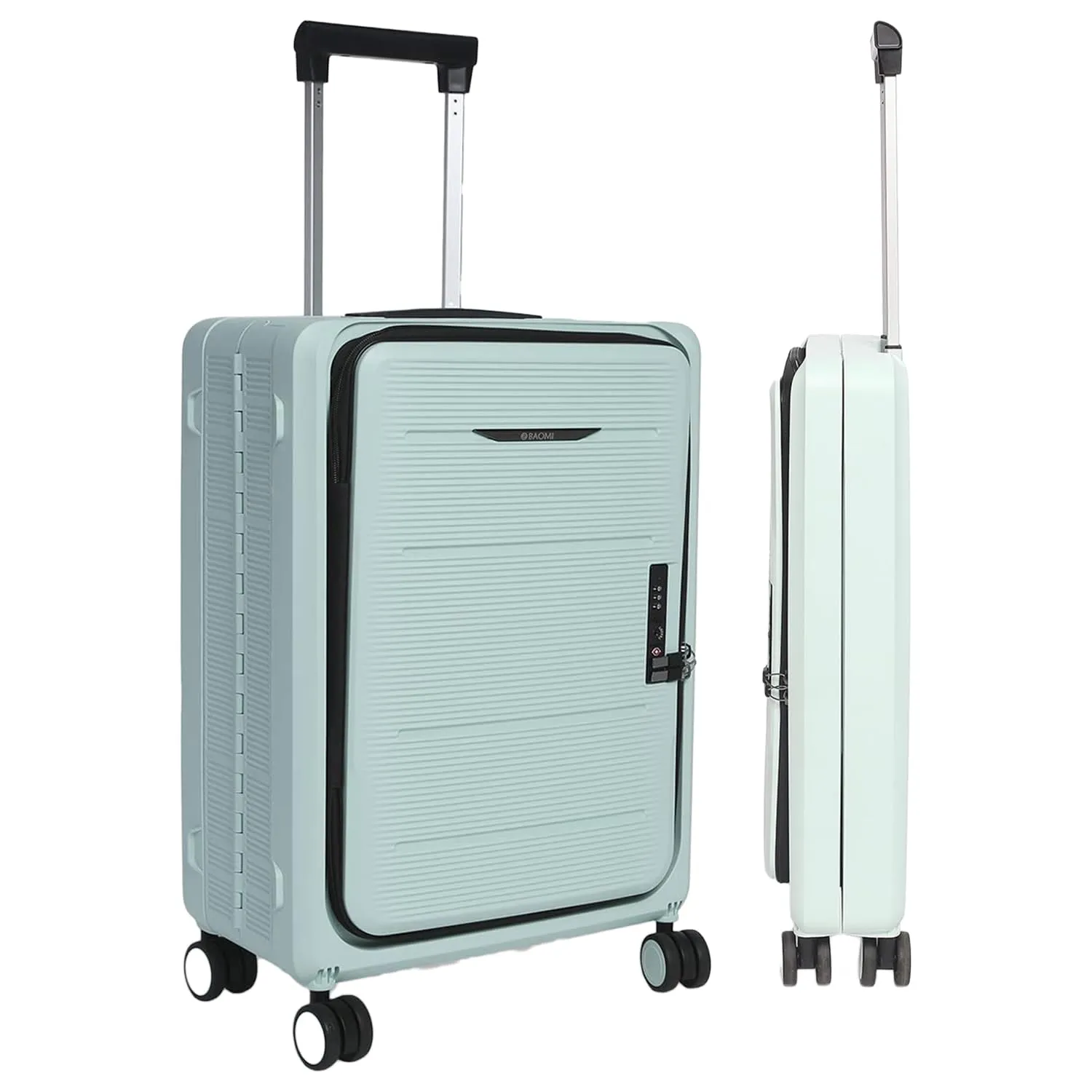 Kuber Industries Luggage Bag | Trolley Bags for Travel | Collapsible Luggage Bag | Travelling Bag | Trolley Bags for Suitcase | Lightweight Luggage Bag | 20M-24M Inch | Light Mint