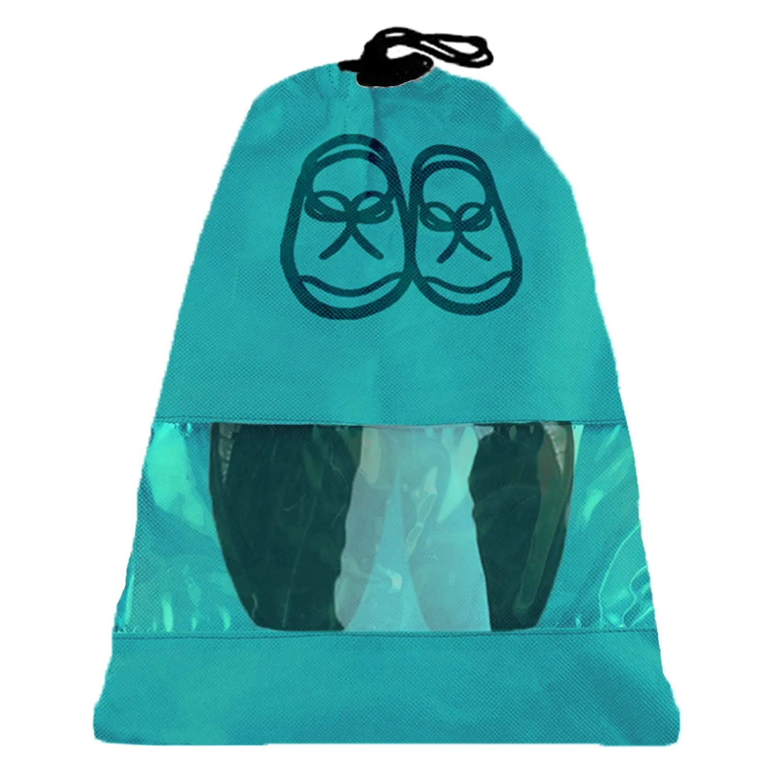 Kuber Industries Non Woven Waterproof & Portable Drawstring Shoe Cover with Transparent Window,Pack of 6 (Blue)