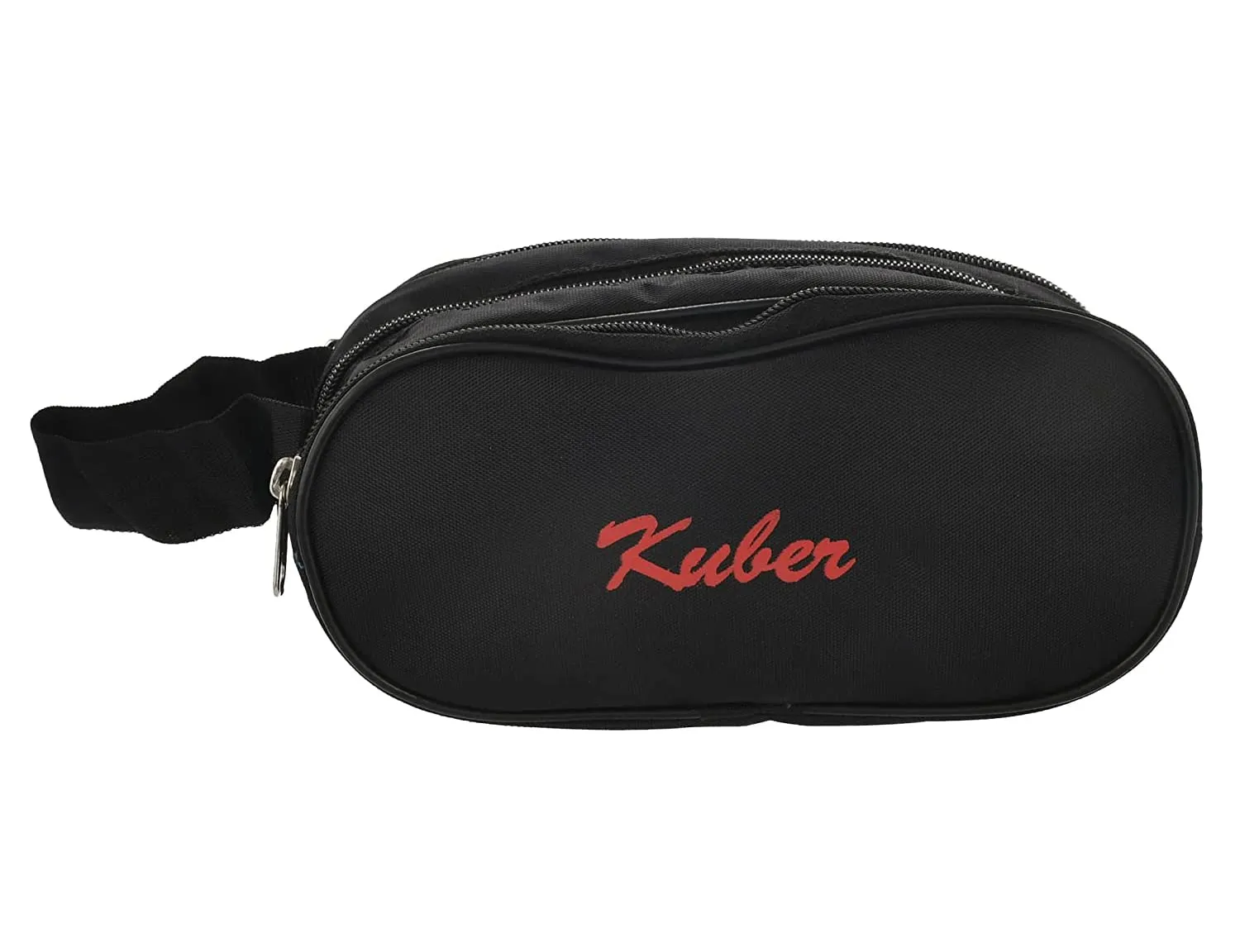 Kuber Industries Rexine Lightweight Travel Toiletry Bag Shaving Kit with Carrying Strap, Pack of 2 (Black) 54KM4282