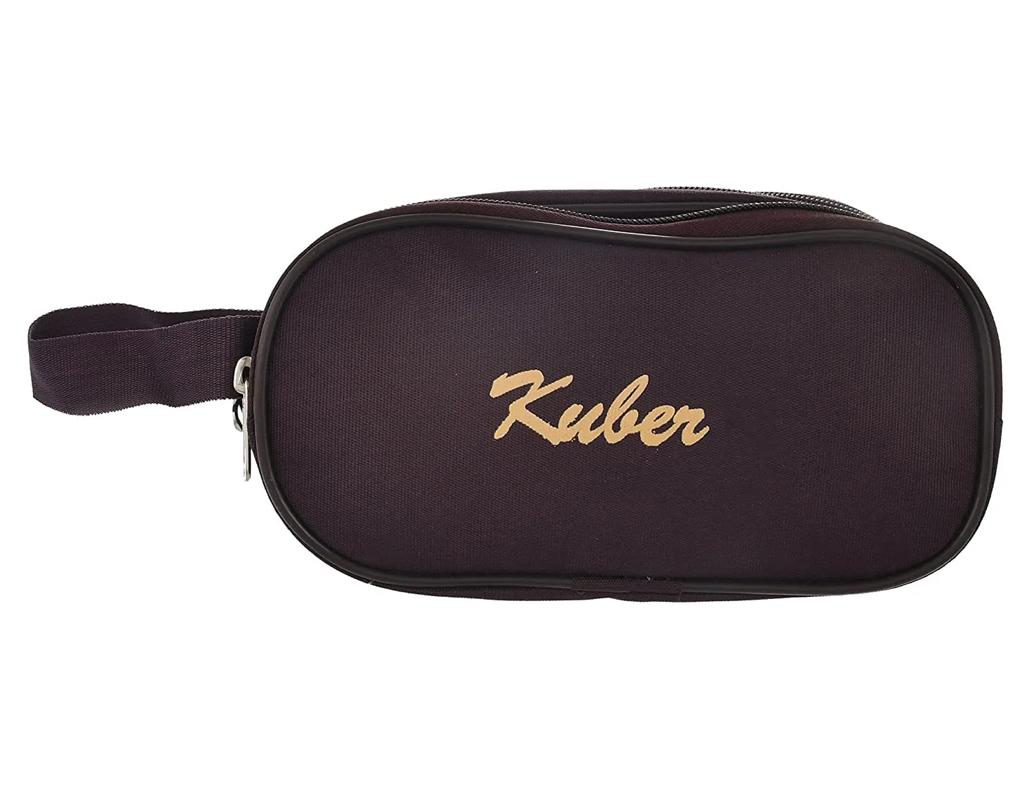 Kuber Industries Rexine Lightweight Travel Toiletry Bag Shaving Kit with Carrying Strap (Wine) 54KM4279