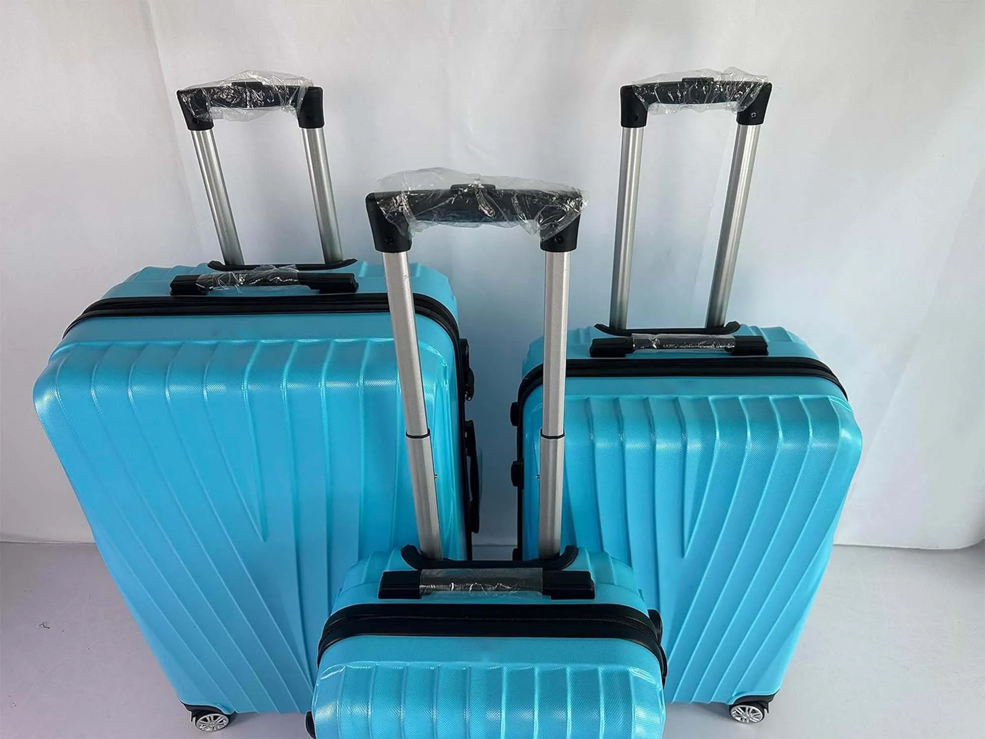 Kuber Industries Set of 3 Lightweight 20inch, 24inch, 28inch Cabin Trolley Bags with 360 Degree Wheels | Expandable Carry-On Cabin Luggage Suitcase | Bags for Travel | 61103PCIBLE-Ice Blue