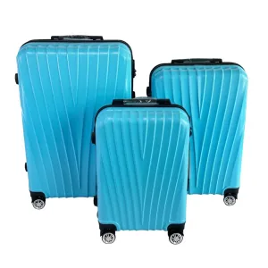 Kuber Industries Set of 3 Lightweight 20inch, 24inch, 28inch Cabin Trolley Bags with 360 Degree Wheels | Expandable Carry-On Cabin Luggage Suitcase | Bags for Travel | 61103PCIBLE-Ice Blue