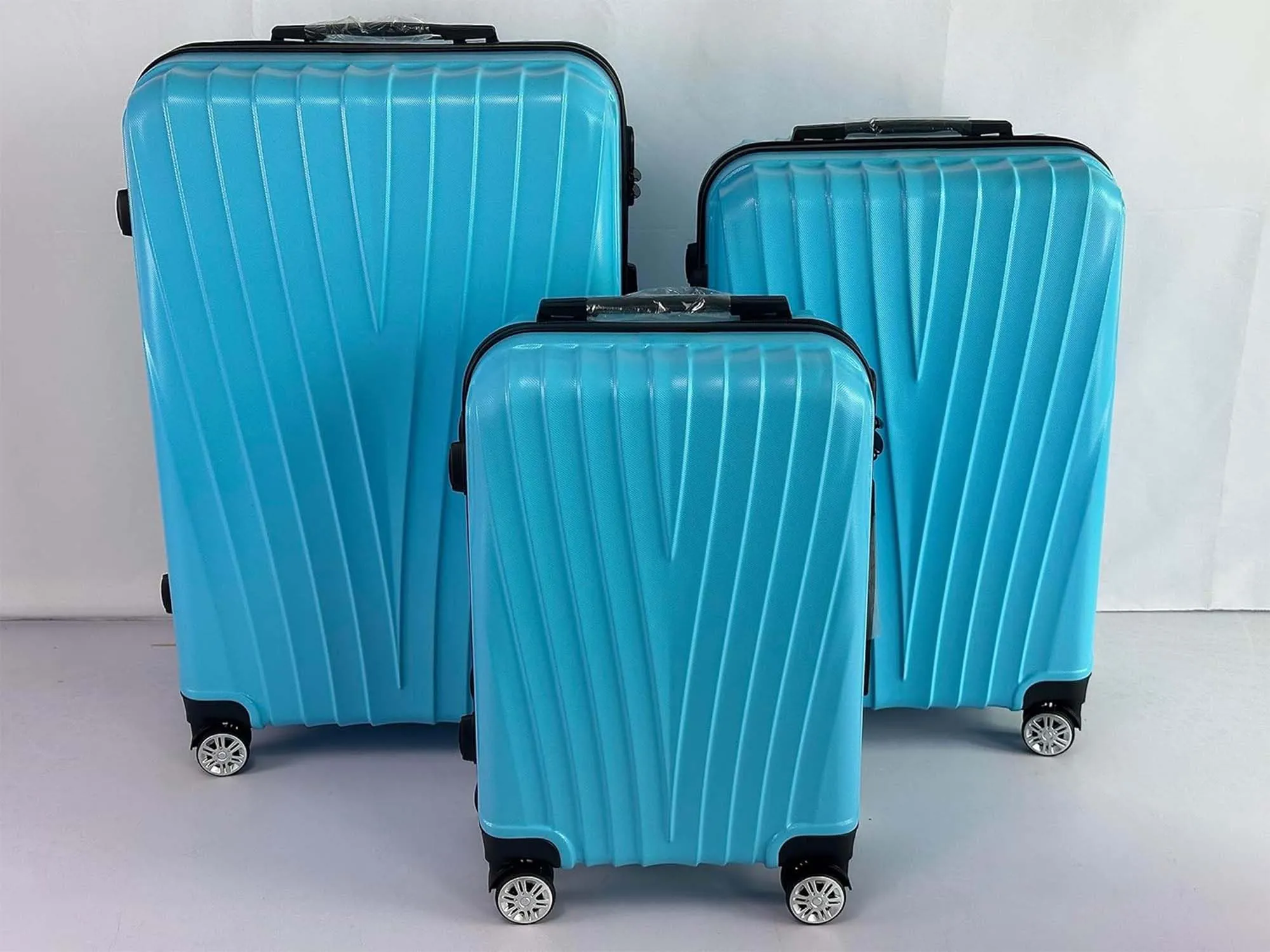 Kuber Industries Set of 3 Lightweight 20inch, 24inch, 28inch Cabin Trolley Bags with 360 Degree Wheels | Expandable Carry-On Cabin Luggage Suitcase | Bags for Travel | 61103PCIBLE-Ice Blue