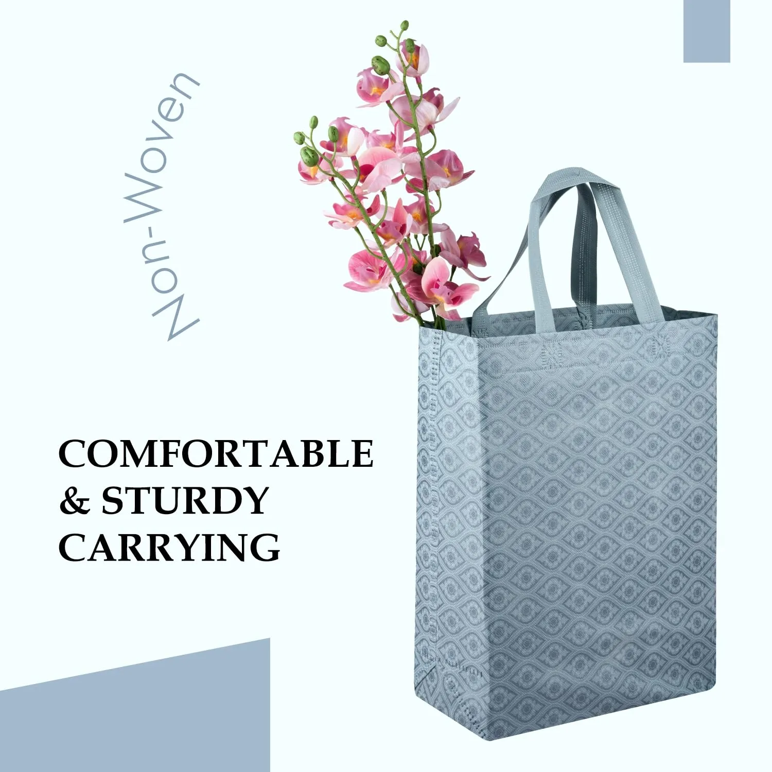 Kuber Industries Shopping Handbag | Grocery Handbag | Shopping Bag | Grocery Shopping Bag | Reusable Shopping Bags | Vegetable Bag | Eye-Print Carry Bag | Pack of 24 | Gray