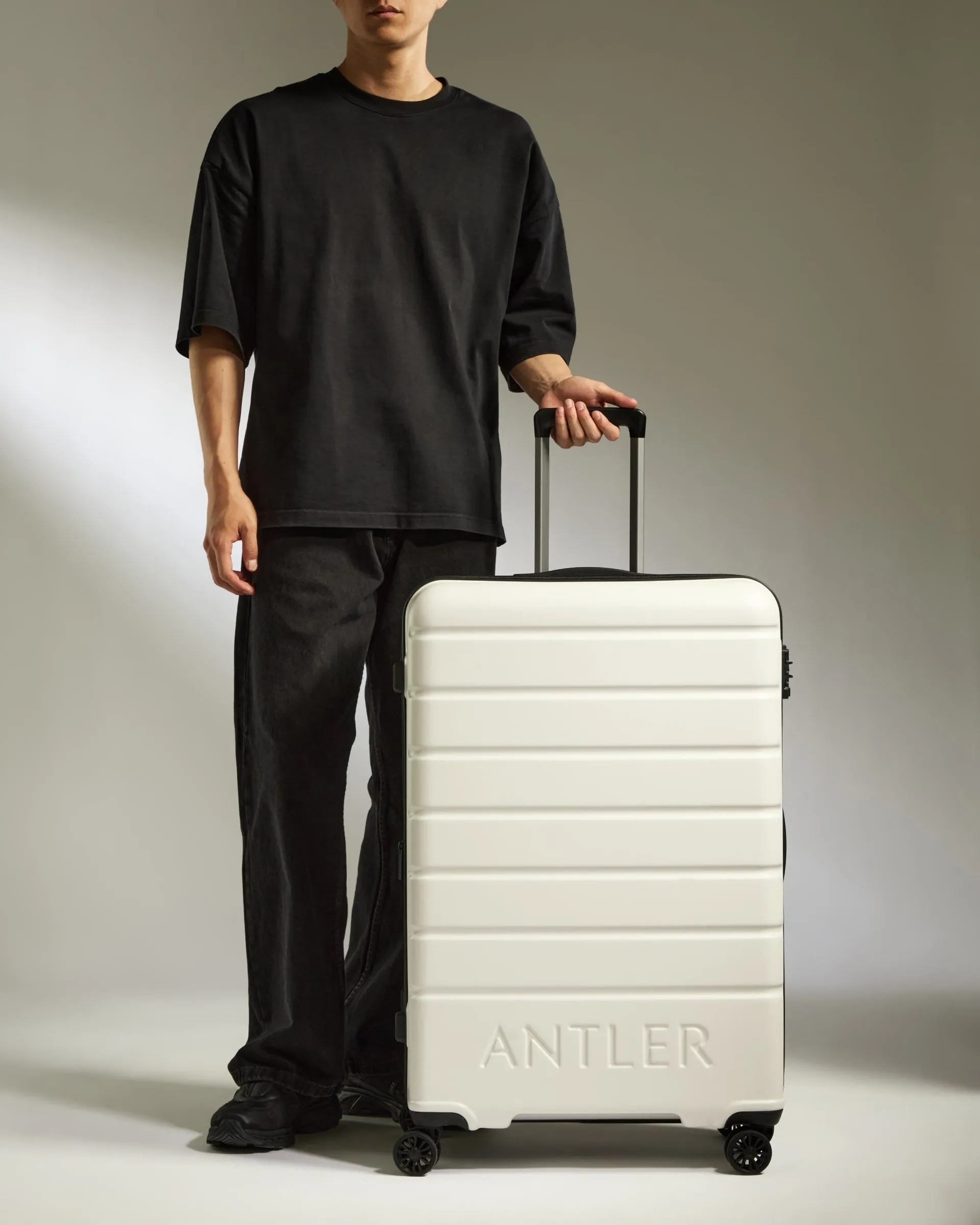 Large Suitcase in Arctic Grey - Logo