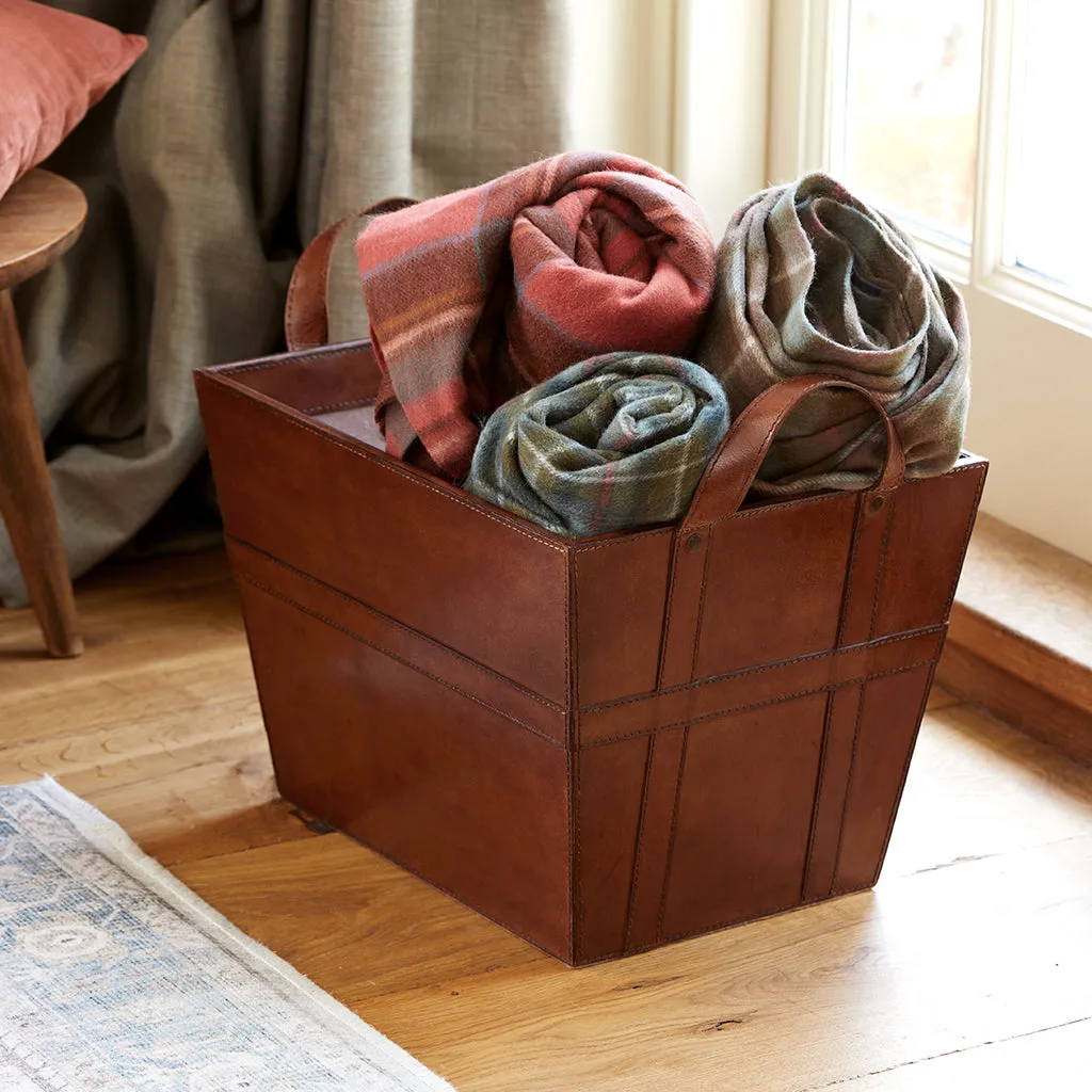 Leather Classic Baskets - Set Of Two