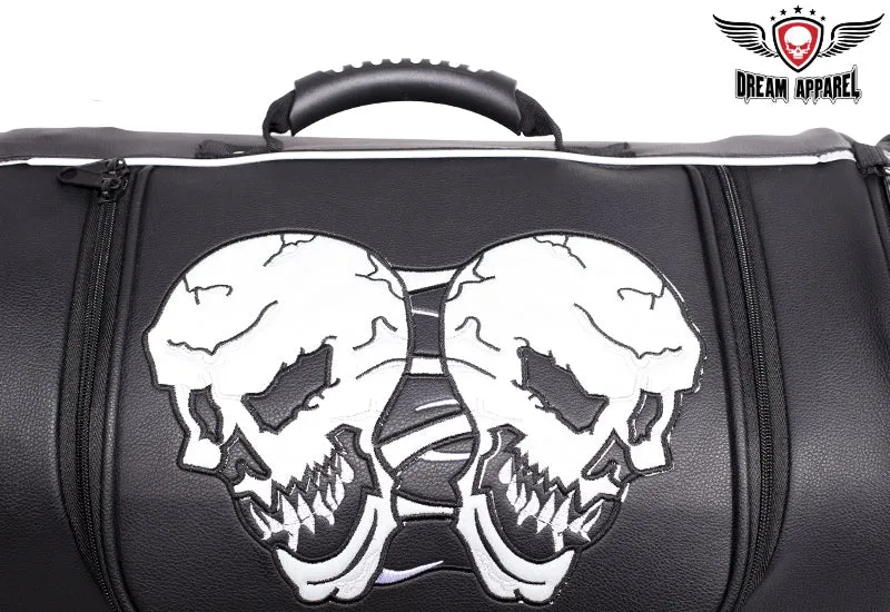 Medium Motorcycle Sissy Bar Bag / Trunk With Skull