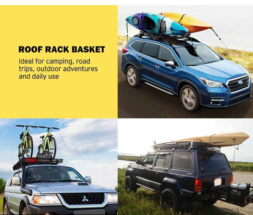 Mobi Universal Steel Roof Rack Basket Car Luggage Carrier Steel Vehicle Cargo