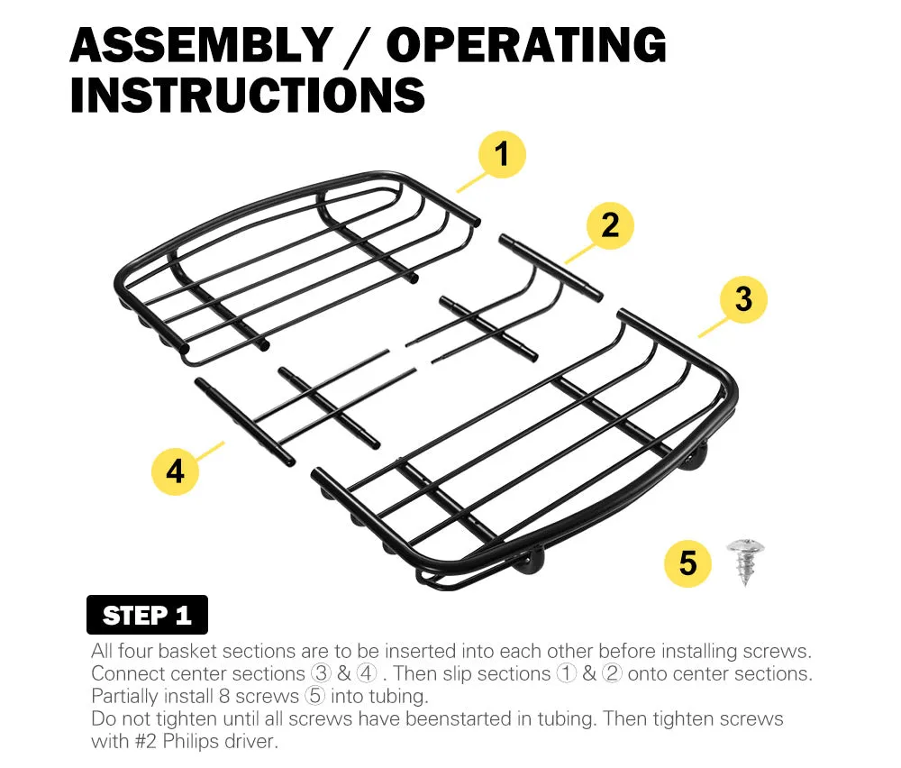 Mobi Universal Steel Roof Rack Basket Car Luggage Carrier Steel Vehicle Cargo