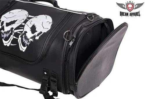 Motorcycle Trunk bag with Reflective Skulls - Medium