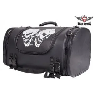 Motorcycle Trunk bag with Reflective Skulls - Medium