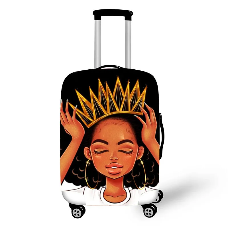 Nopersonality African Art Girl Travel Accessories Luggage Cover Suitcase Protection Baggage Dust Cover Stretch Fabrics 18-30inch