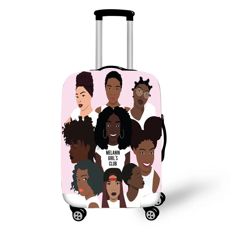 Nopersonality African Art Girl Travel Accessories Luggage Cover Suitcase Protection Baggage Dust Cover Stretch Fabrics 18-30inch