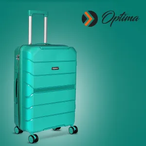 Optima Check-in Polypropylene Hardsided 8 Wheels Luggage Speed_ Wheel Trolley TSA Lock- 20 inch  T.Blue