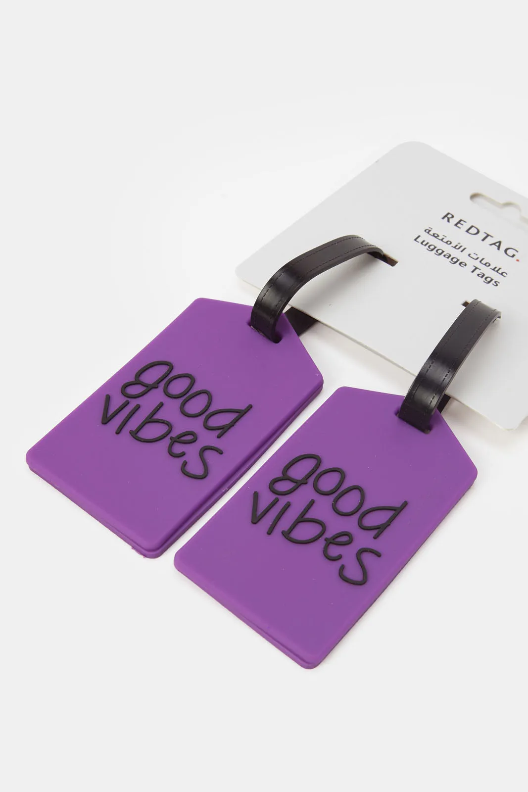 Purple Good Vibes Luggage Tags (Pack of 2)