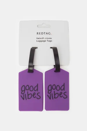 Purple Good Vibes Luggage Tags (Pack of 2)