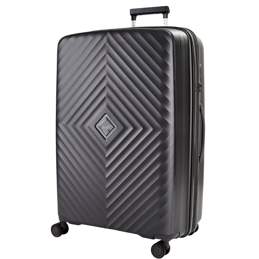 Rock Infinity 3 Piece Expander Hardsided Suitcase Set - Charcoal