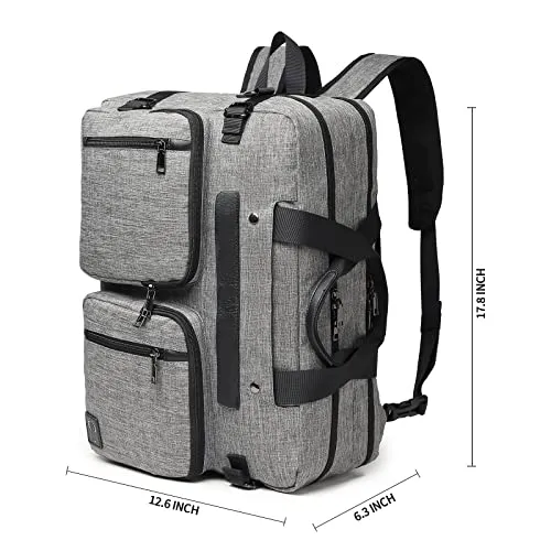 seyfocnia Convertible 3 in 1 Laptop Backpack,17.3 Inch Messenger Backpack Satchel Bag Briefcase Backpack Computer Handbag Shoulder Bag for Men or Women-Grey