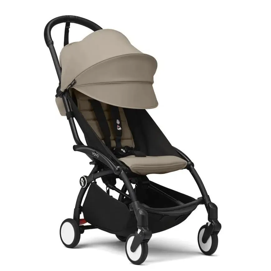 Stokke - YOYO 3 Stroller 6  - Black Frame   Taupe