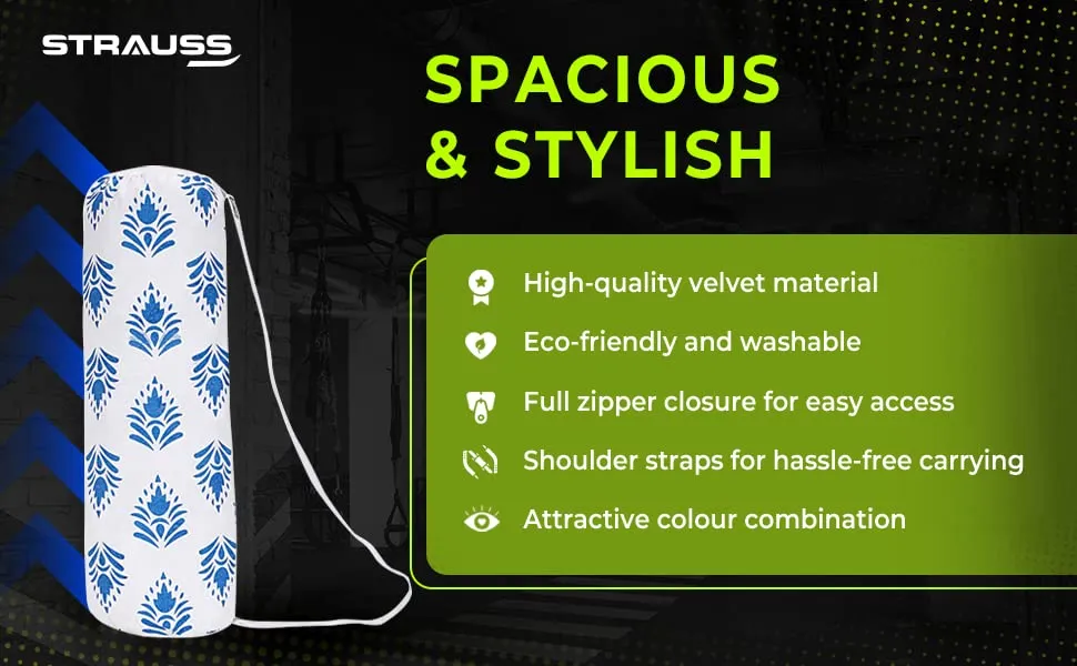 Strauss Breathable Cotton Gym Bag | for Both Men and Women | Suitable for Travel and Gym | Eco- Friendly and Washable | 56 X 28 Cm - (Blue)