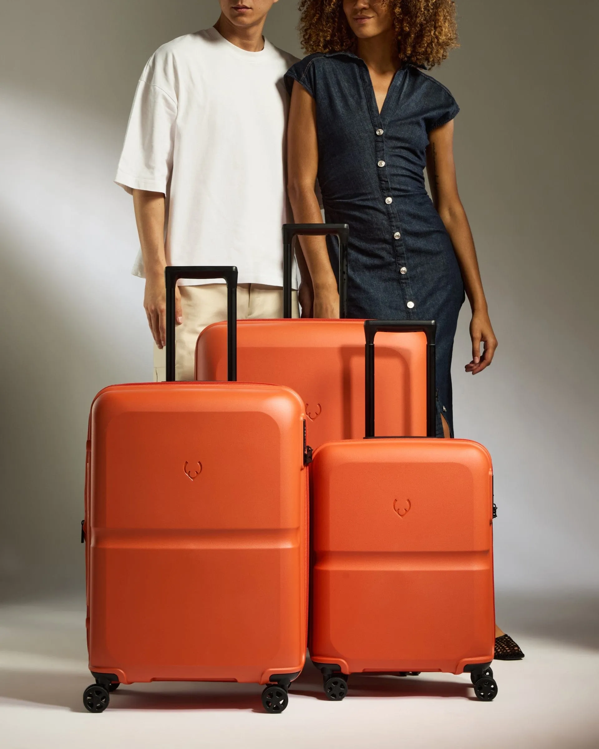 Suitcase Set in Ember Orange - Single Stripe