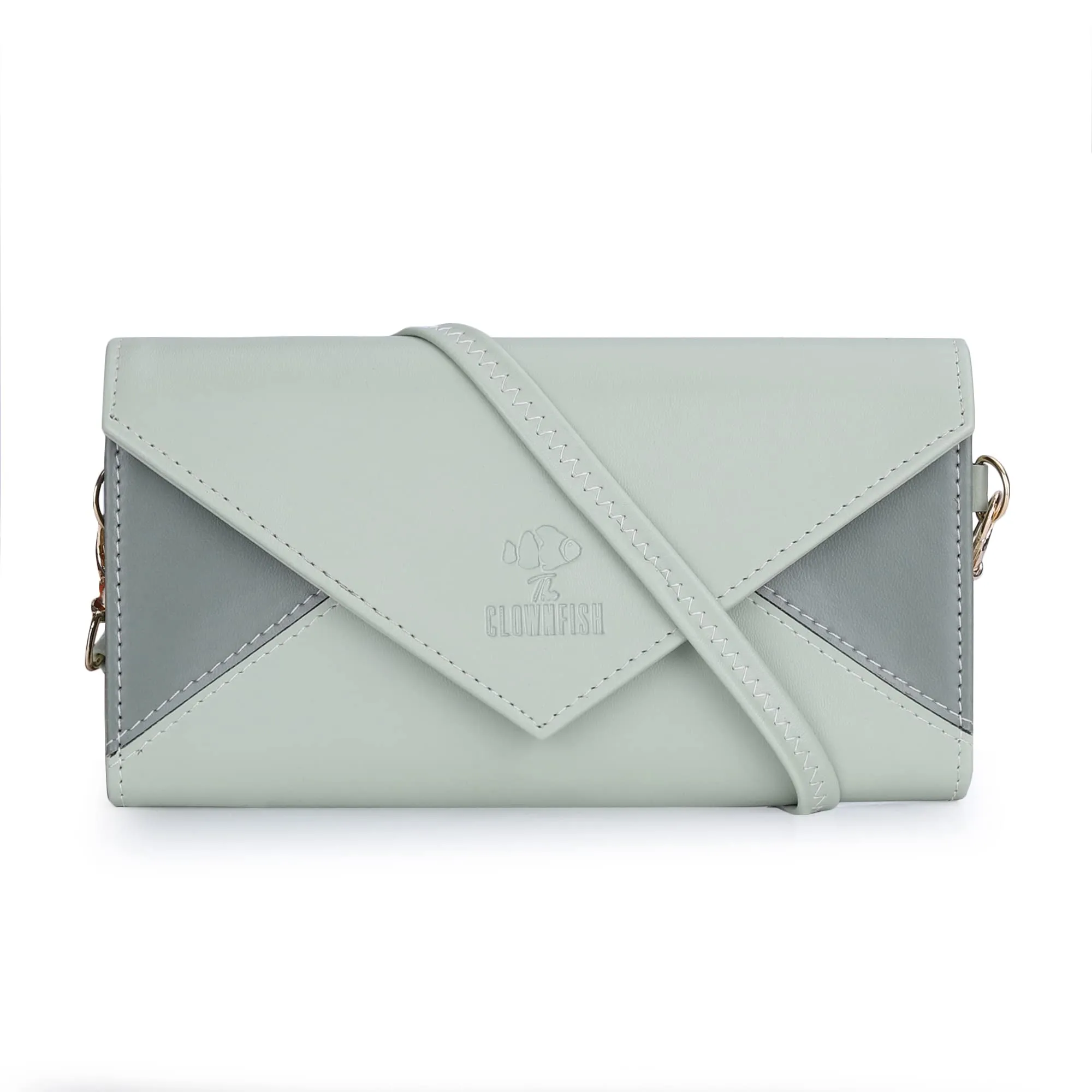 The Clownfish Asmi Collection Ladies Wallet Purse Sling Bag with Shoulder Belt (Pistachio Green)