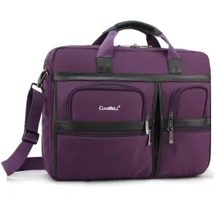 THE CLOWNFISH CoolBELL Large Capacity Business Multifunction Computer Notebook Laptop Bag Shoulder Messenger Bag (15.6 Inch, Purple)